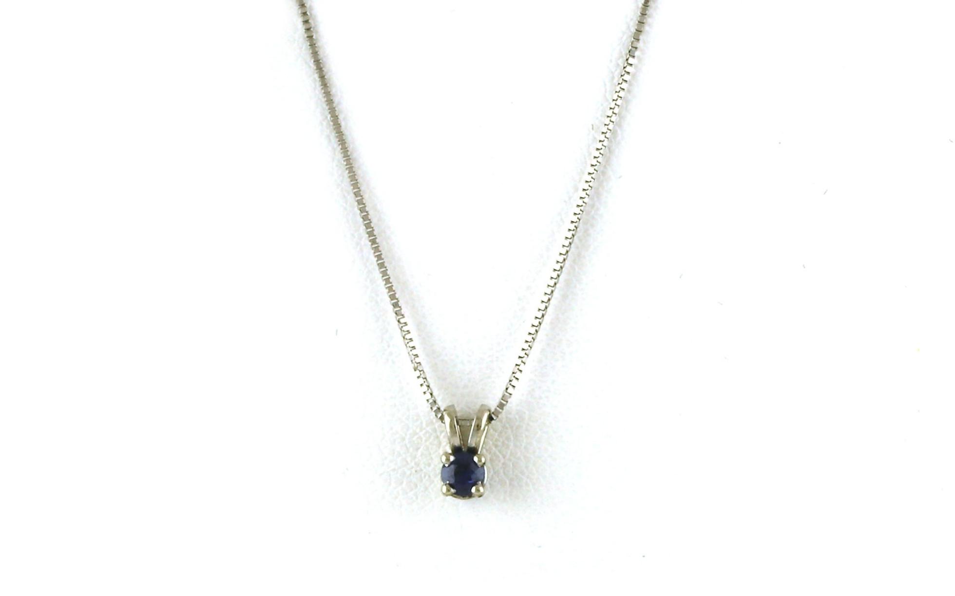 Estate Piece: Solitaire Montana Yogo Sapphire Necklace in White Gold (0.13cts TWT)