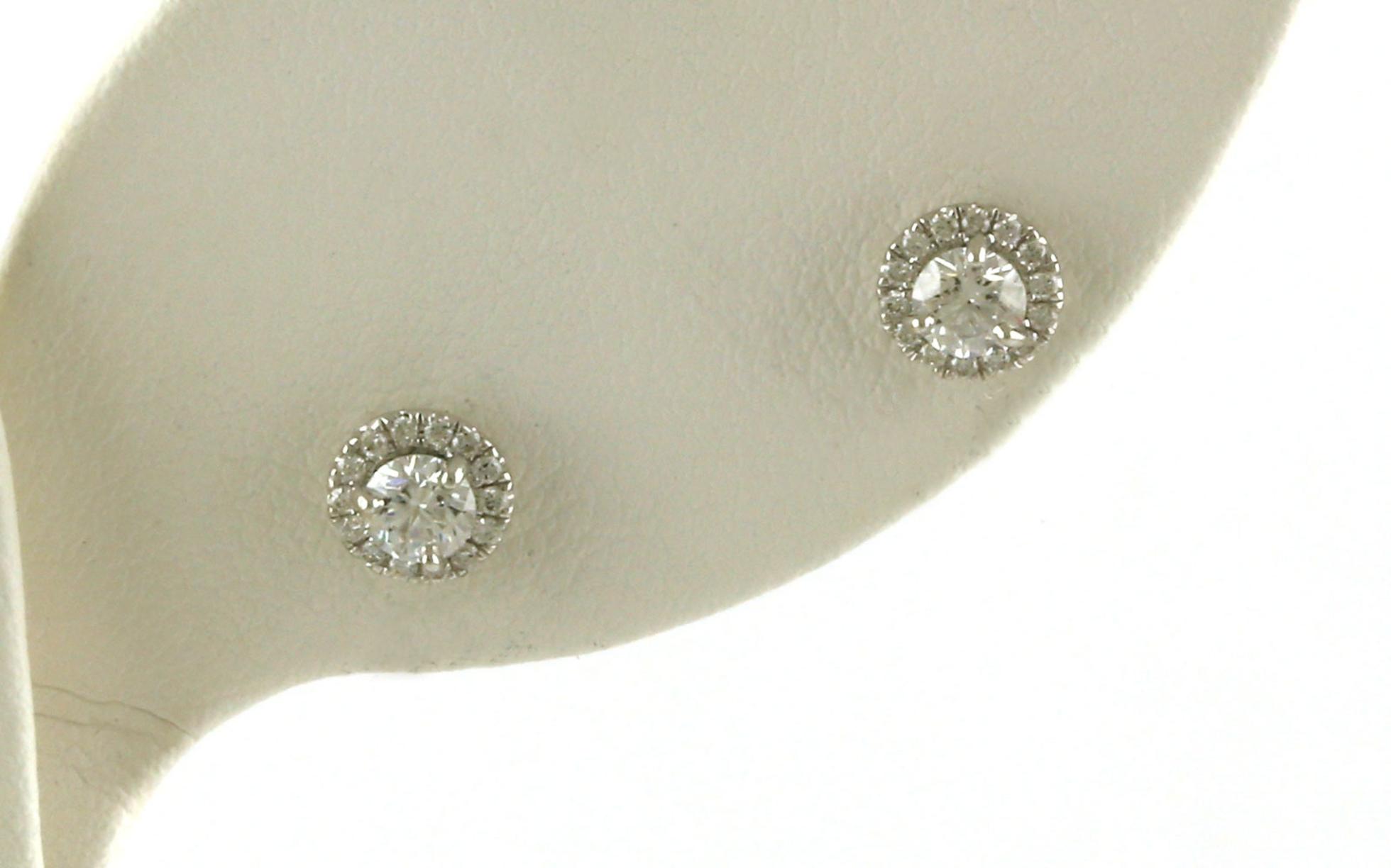 Halo-style Diamond Stud Earrings in Margarita Settings in White Gold (0.44cts TWT)