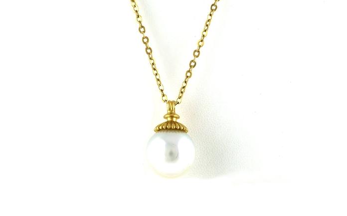content/products/Estate Piece: Solitaire Capped South Sea Pearl Necklace in Yellow Gold