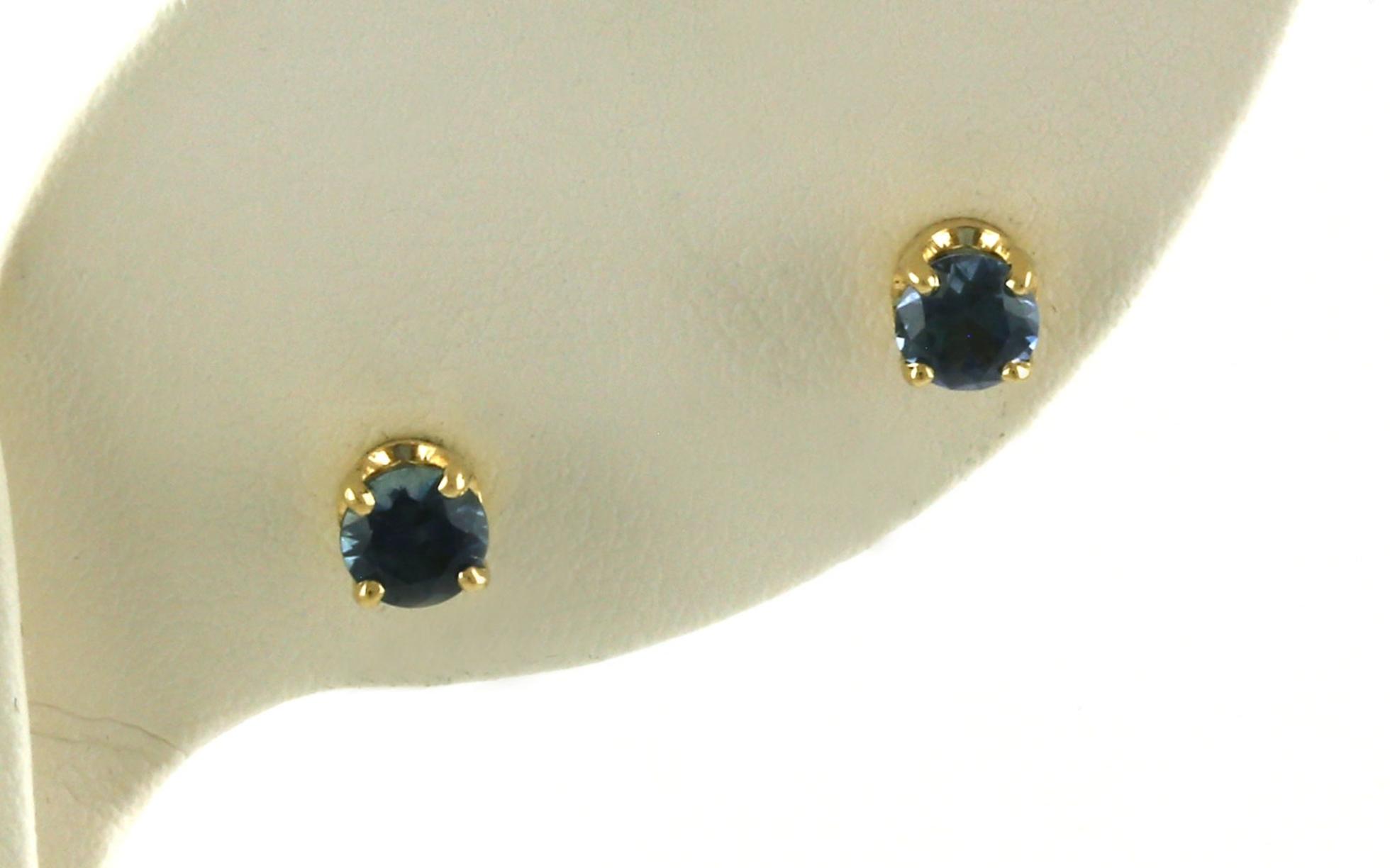 Montana Sapphire Stud Earrings in 4-Prong Settings in Yellow Gold (0.86cts TWT)