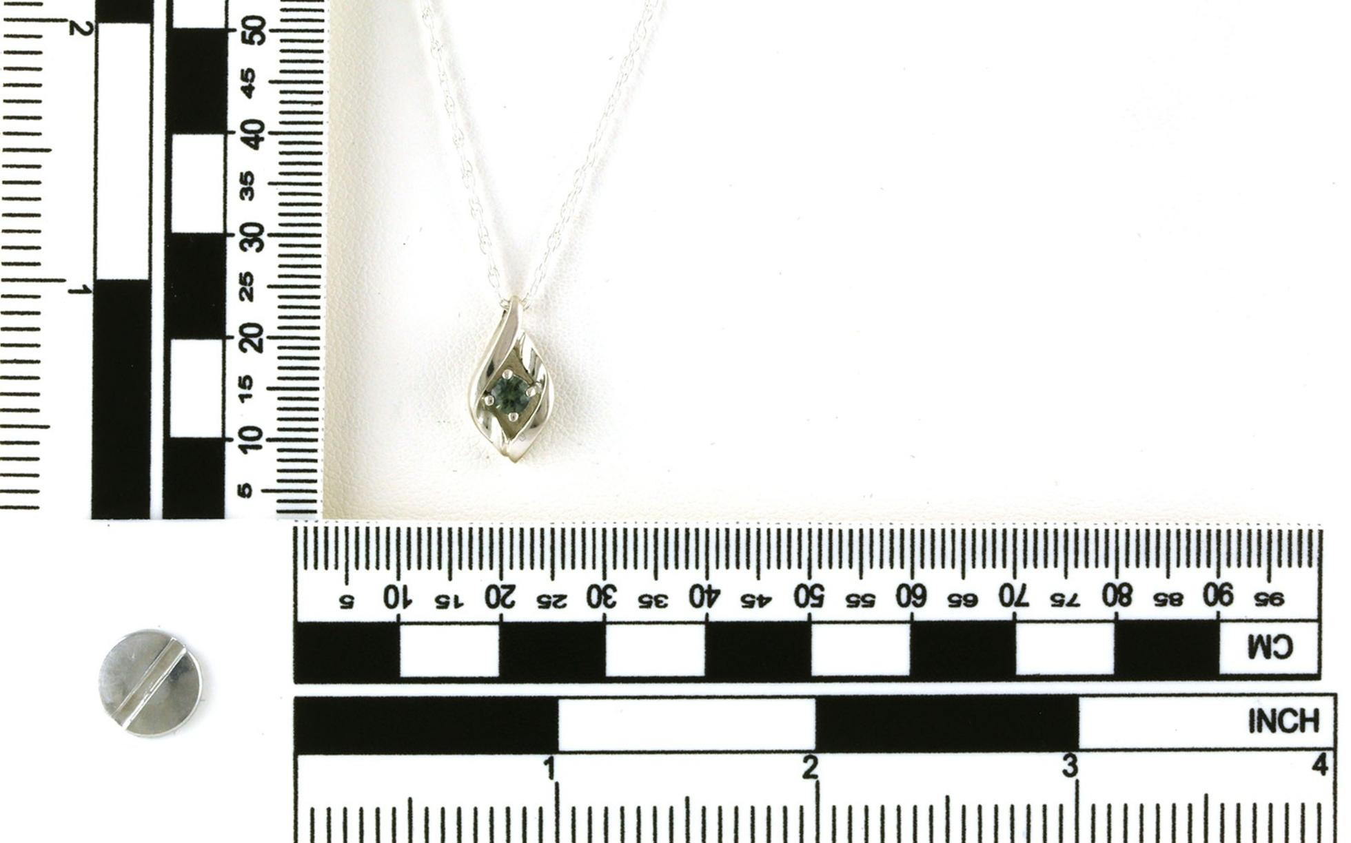 Twisted Green Montana Sapphire Necklace in Sterling Silver (0.25cts) scale