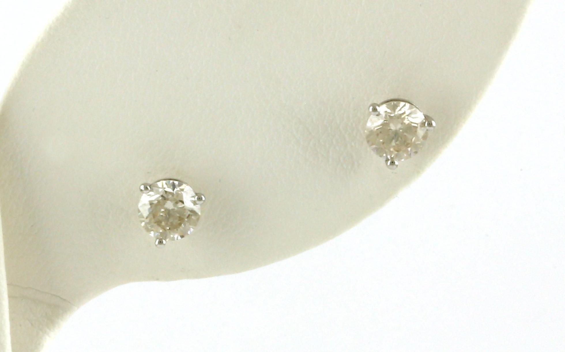 Diamond Stud Earrings in 3-Prong Martini Settings in White Gold (0.75cts TWT)