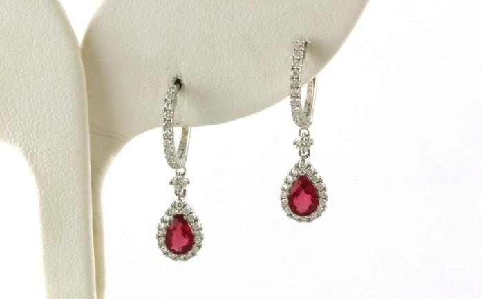 content/products/Halo-style Pear-cut Ruby and Diamond Dangle Earrings in White Gold (1.31cts TWT)