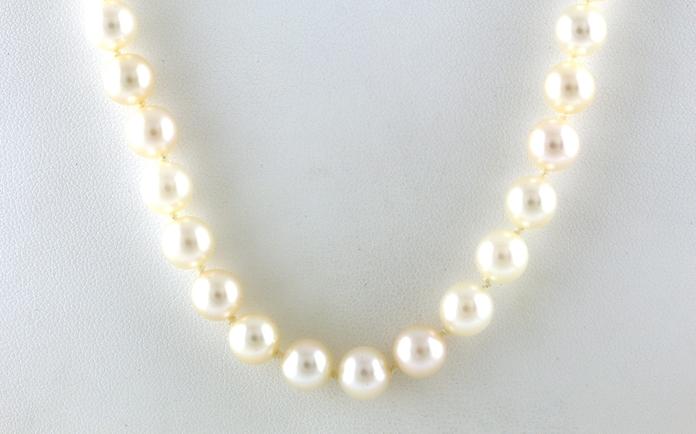 content/products/Estate Piece: Pearl Strand Necklace with Decorative Ruby and Pearl Clasp in Yellow Gold