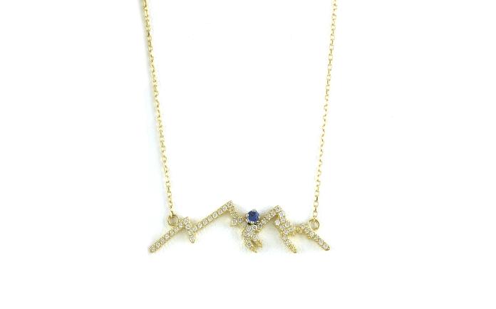 content/products/ Mountain Ridgeline Montana Yogo Sapphire and Diamond Necklace in Yellow Gold (0.31cts TWT)