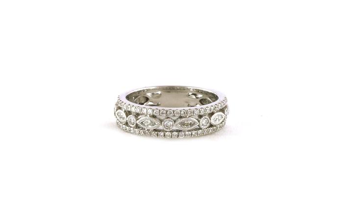 content/products/3-Row Pave and Bezel-set Marquise and Round Diamond Ring in White Gold 