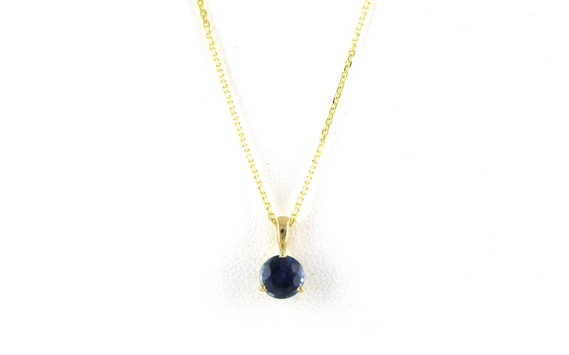Solitaire-style Montana Sapphire Necklace in Yellow Gold (1.08cts)