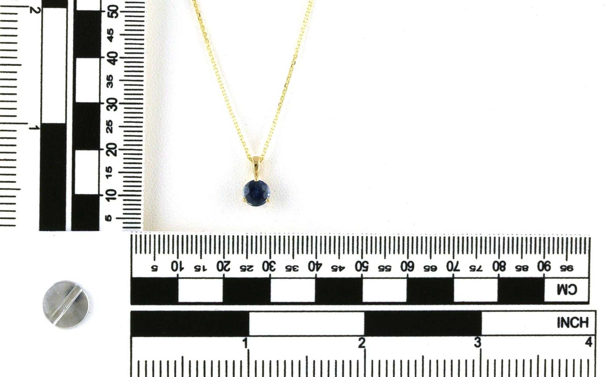 Solitaire-style Montana Sapphire Necklace in Yellow Gold (1.08cts) scale