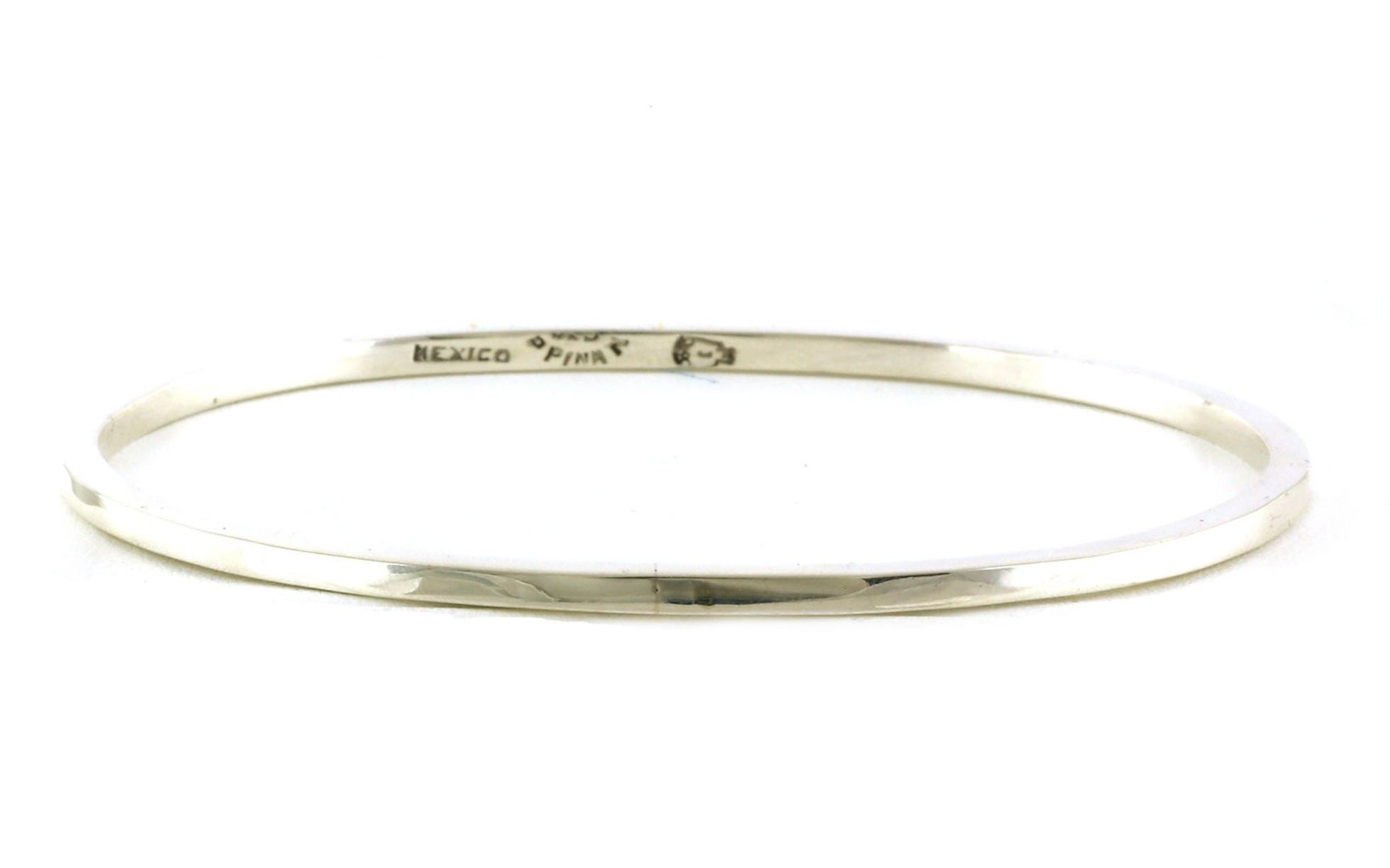 Estate Piece: Solid Oval Bangle Bracelet in Sterling Silver
