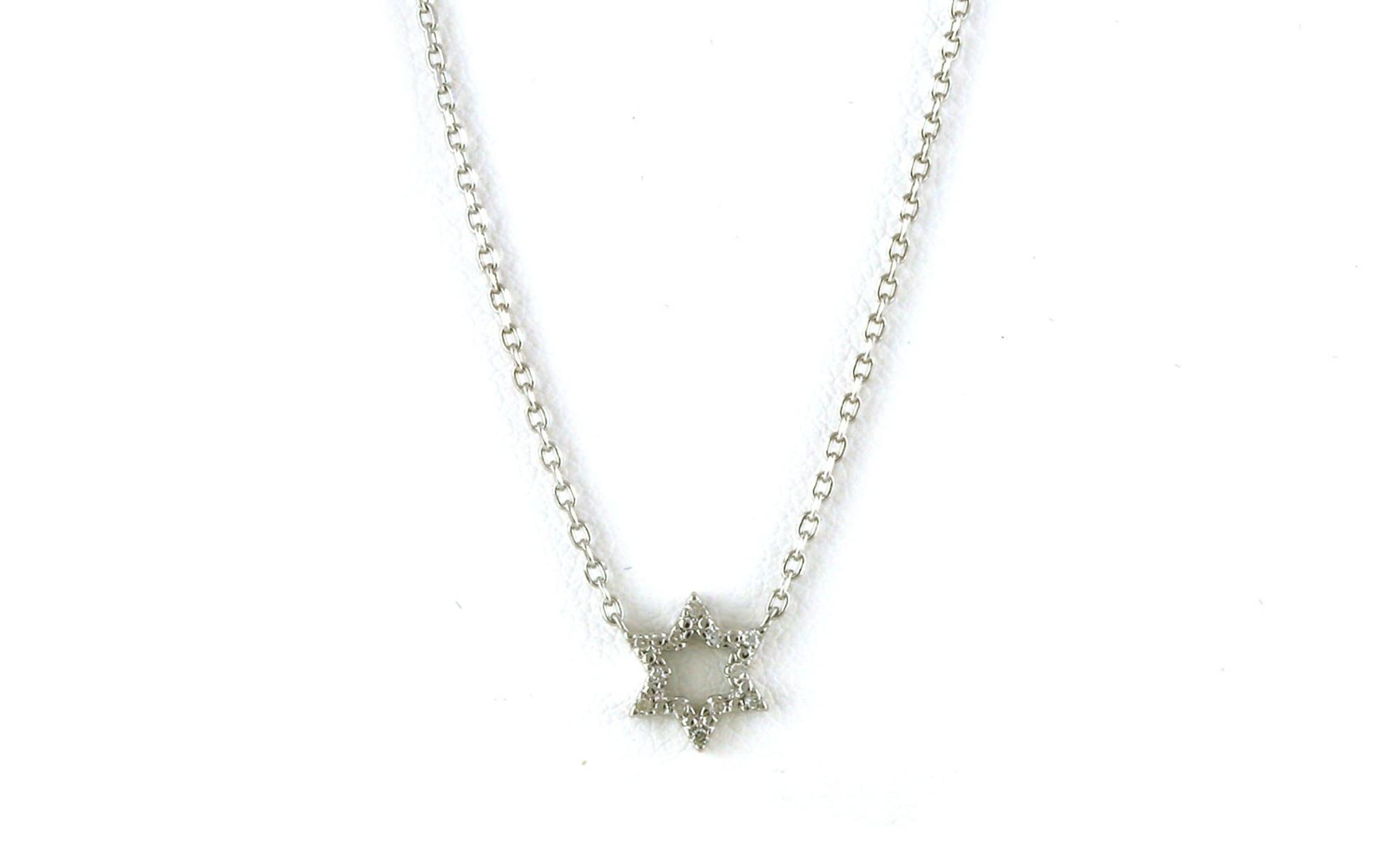 Star of David Diamond Necklace in Sterling Silver (0.05cts TWT)