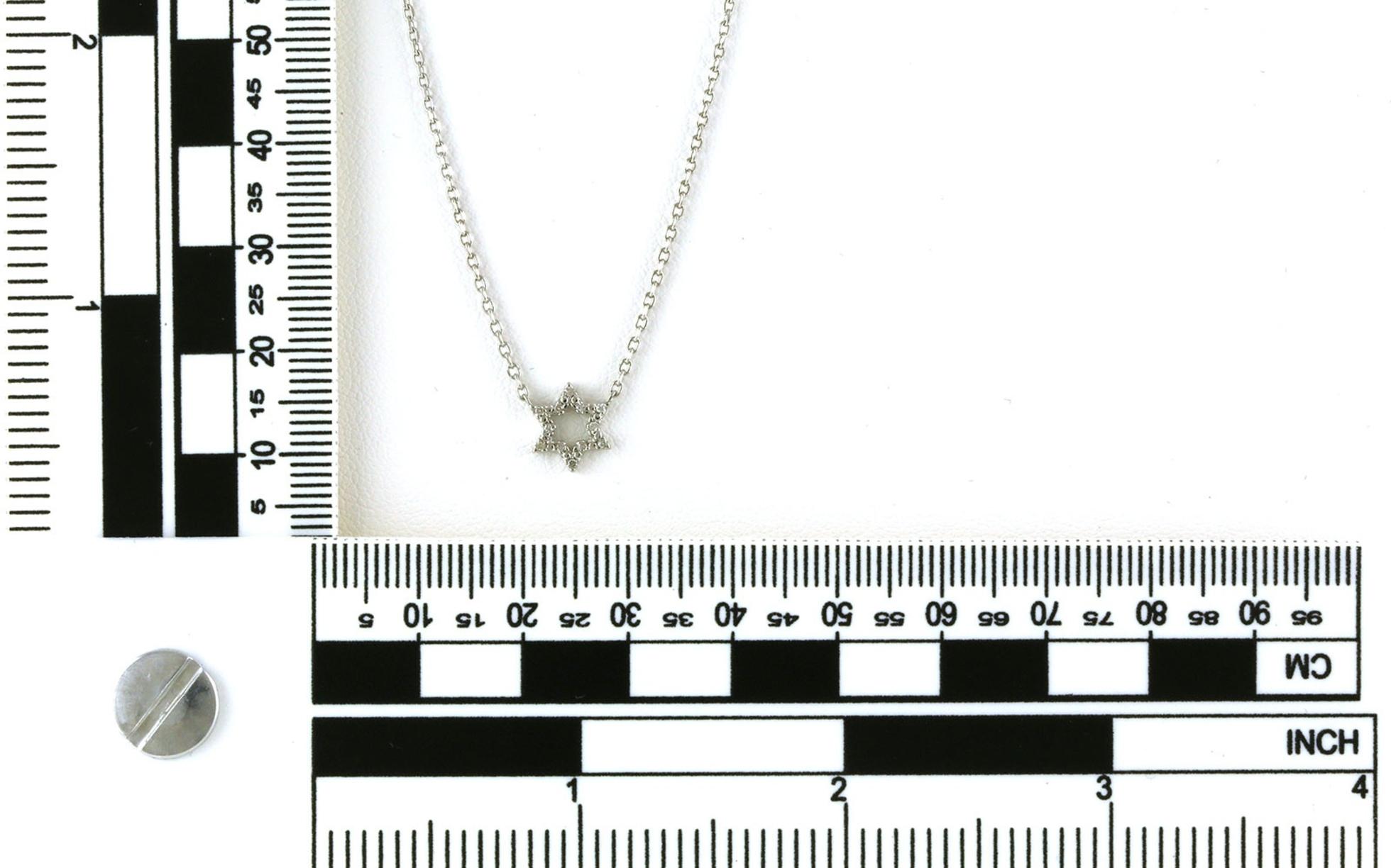 Star of David Diamond Necklace in Sterling Silver (0.05cts TWT) scale