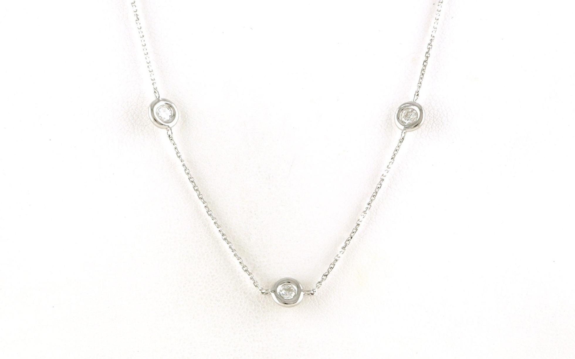 7-Stone By-the-Yard Bezel-set Diamond Station Necklace in White Gold (1.00cts TWT)