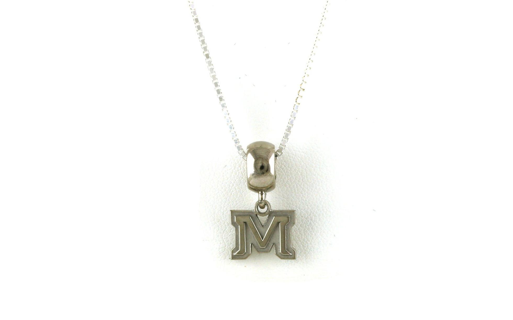 Montana State University M Logo Charm/Necklace in Sterling Silver