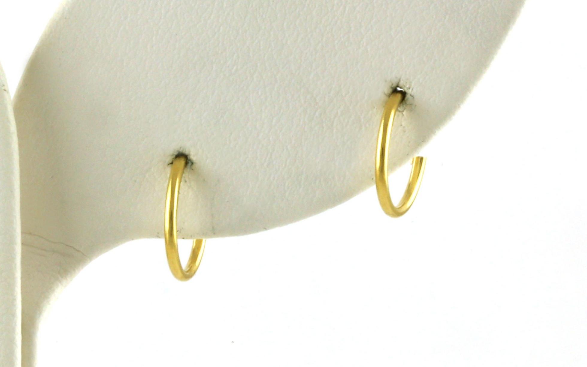 Hollow Endless Huggie Hoop Earrings in Yellow Gold