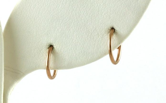content/products/Hollow Endless Huggie Hoop Earrings in Rose Gold