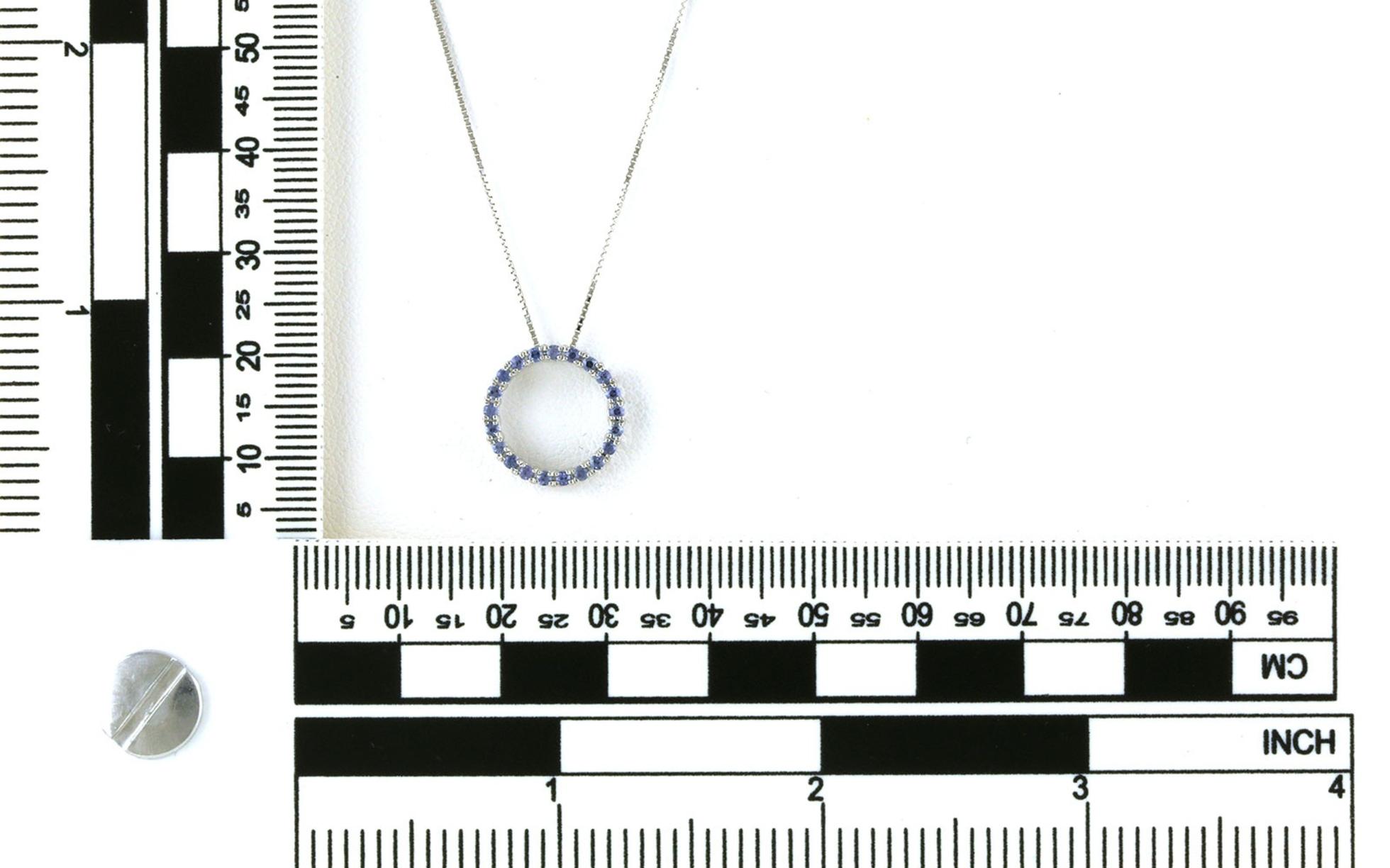 Circle Montana Yogo Sapphire Necklace in White Gold (0.33cts TWT) scale