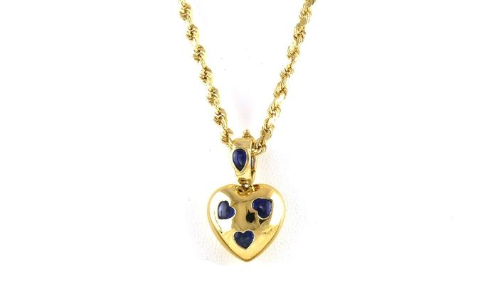 content/products/Estate Piece: Heart Shaper Heart-cut and Pear-cut Sapphire Enhancer Pendant in Yellow Gold