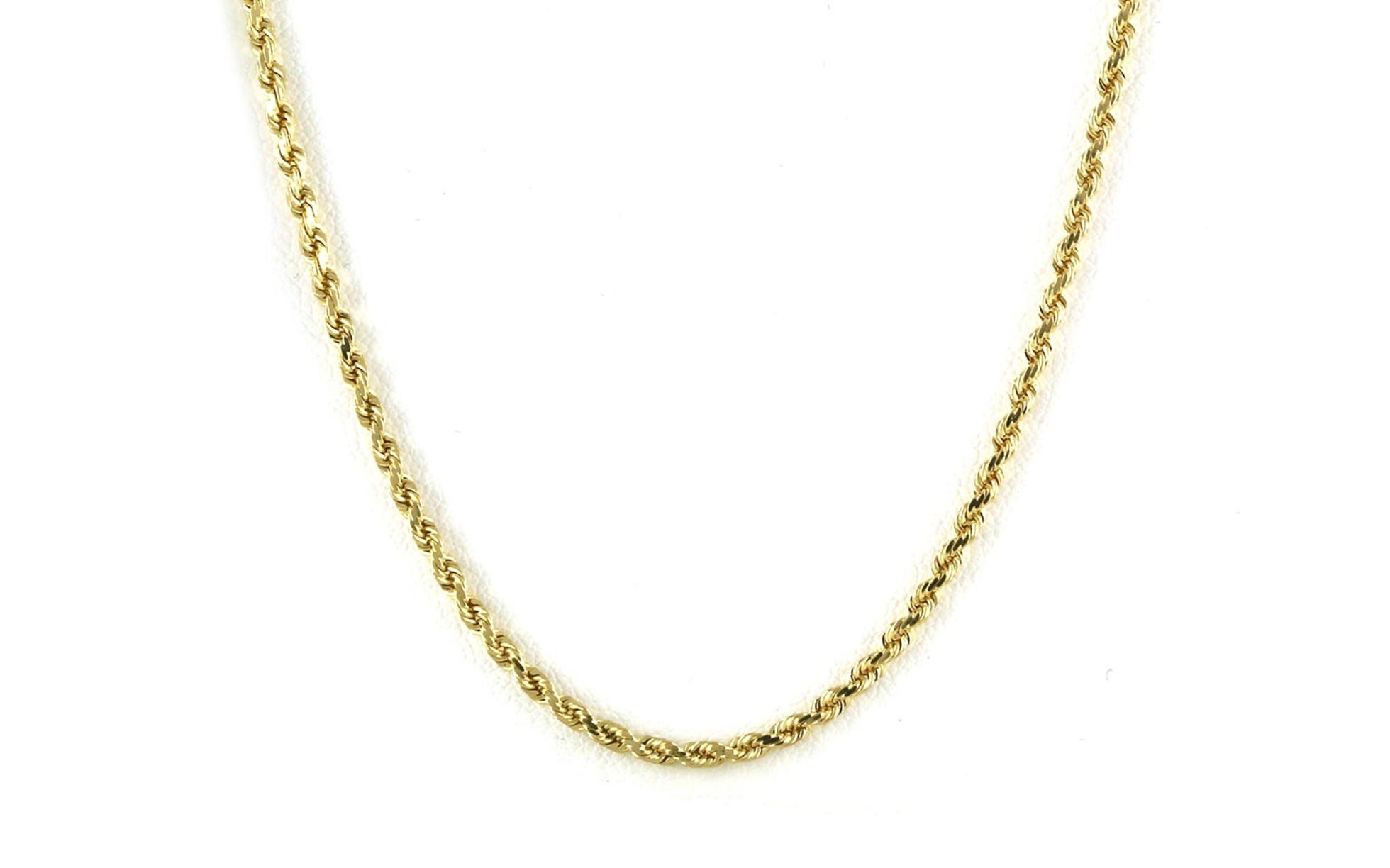 Estate Piece: Diamond Cut Rope Chain Necklace in Yellow Gold (2 mm)