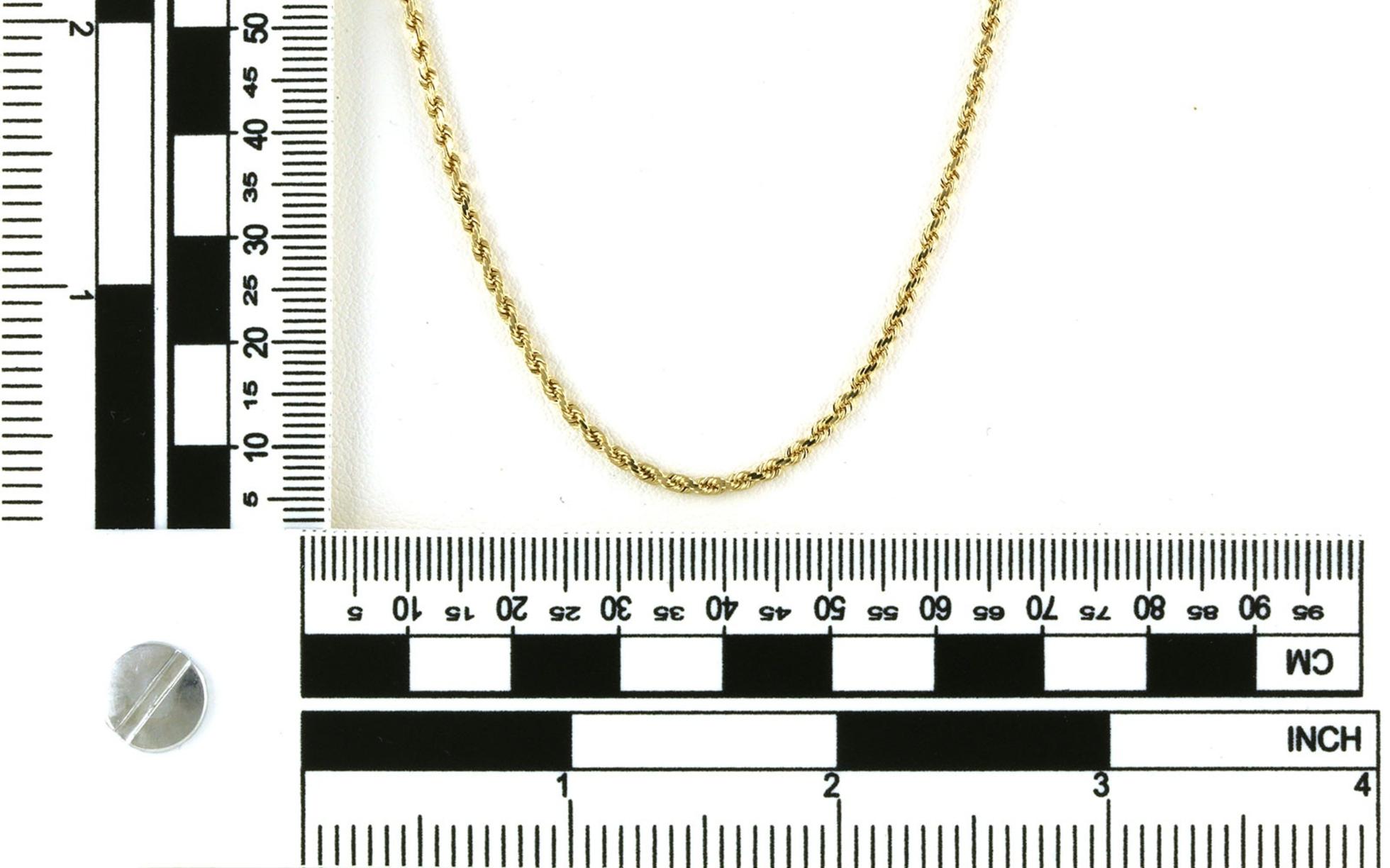 Estate Piece: Diamond Cut Rope Chain Necklace in Yellow Gold (2 mm) scale