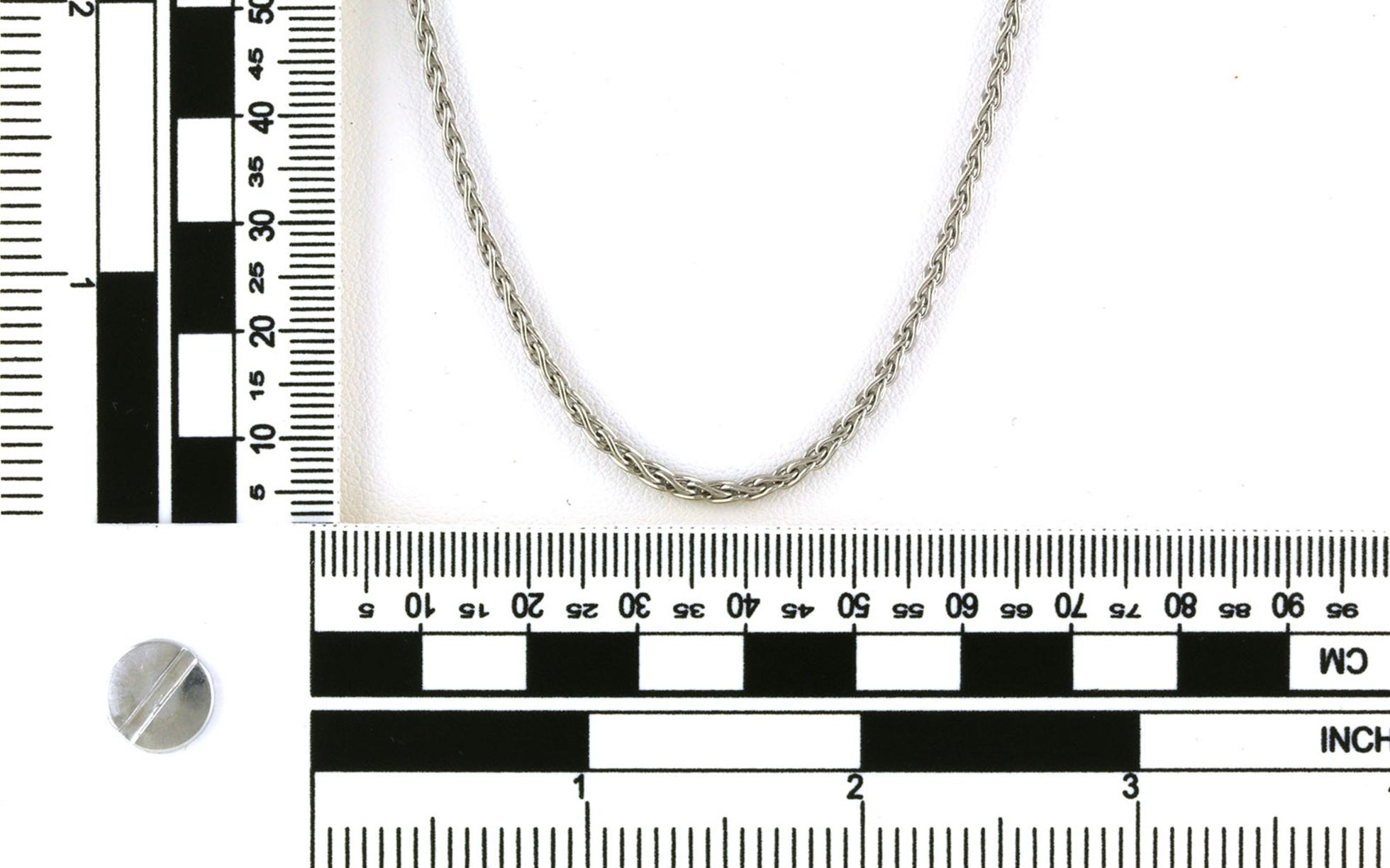 Estate Piece: Spiga Chain Necklace in White Gold (2.25 mm) scale