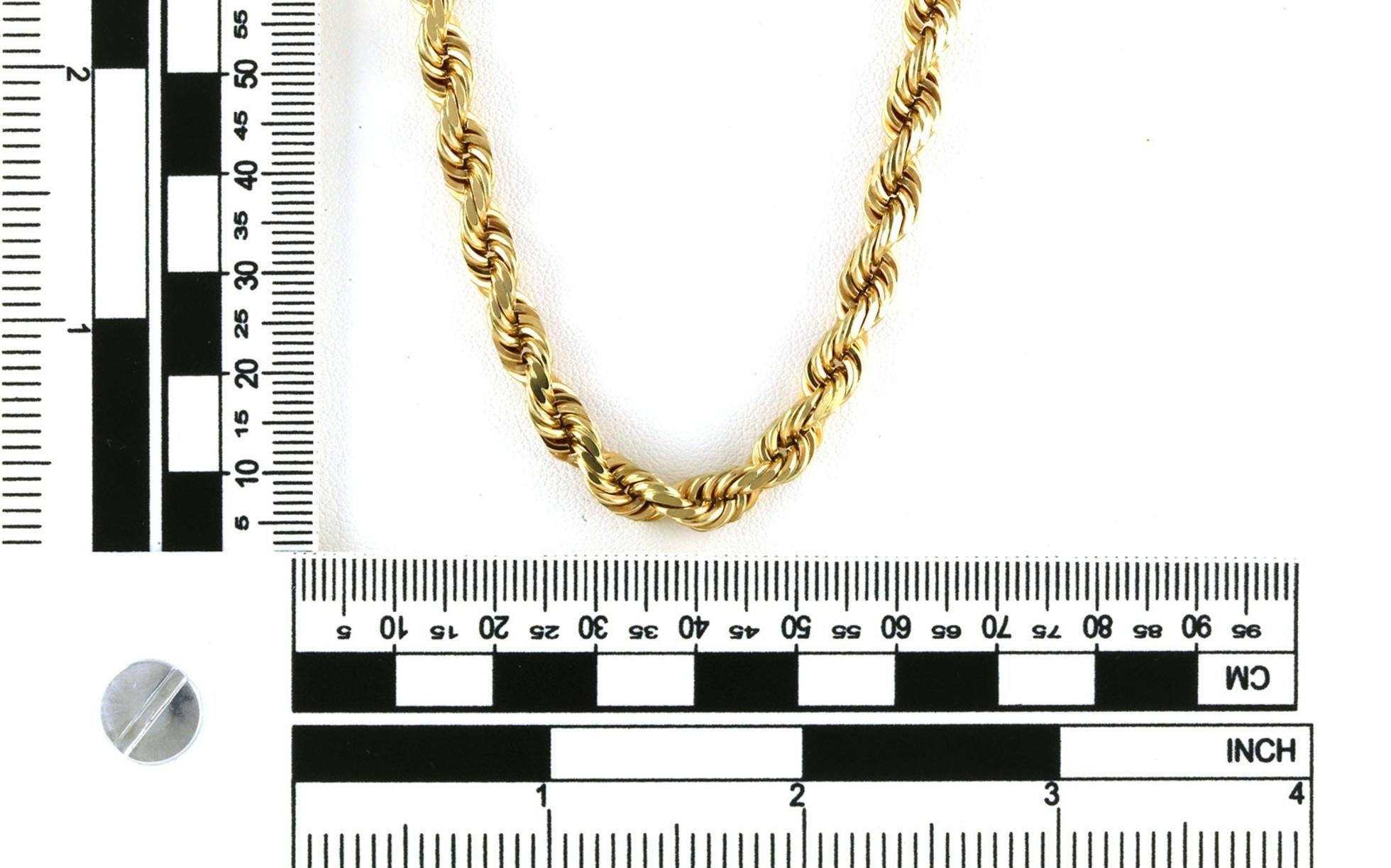 Estate Piece: Rope Chain Necklace in Yellow Gold (5.2 mm) scale