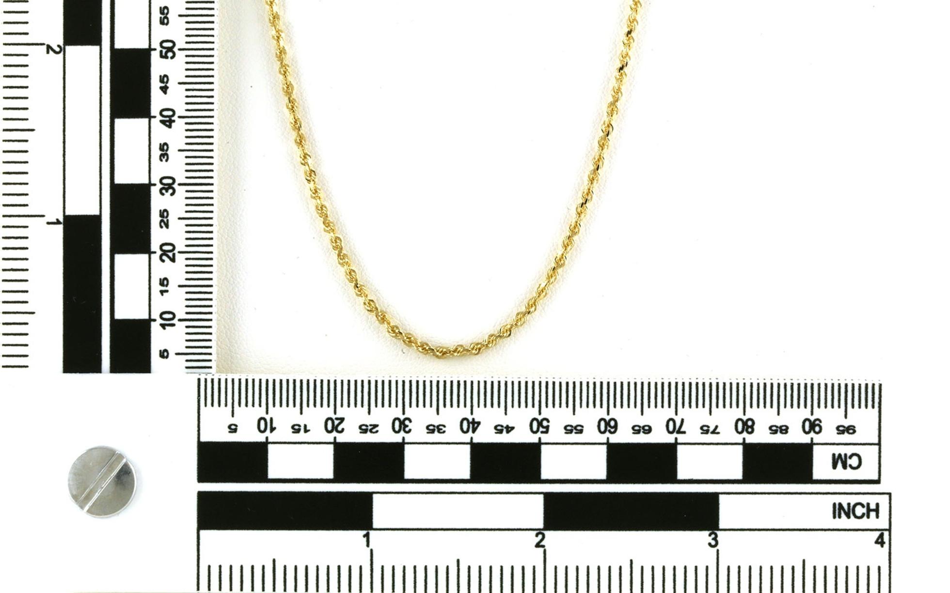 Estate Piece: Diamond Cut Rope Chain Necklace in Yellow Gold (1.75 mm) scale
