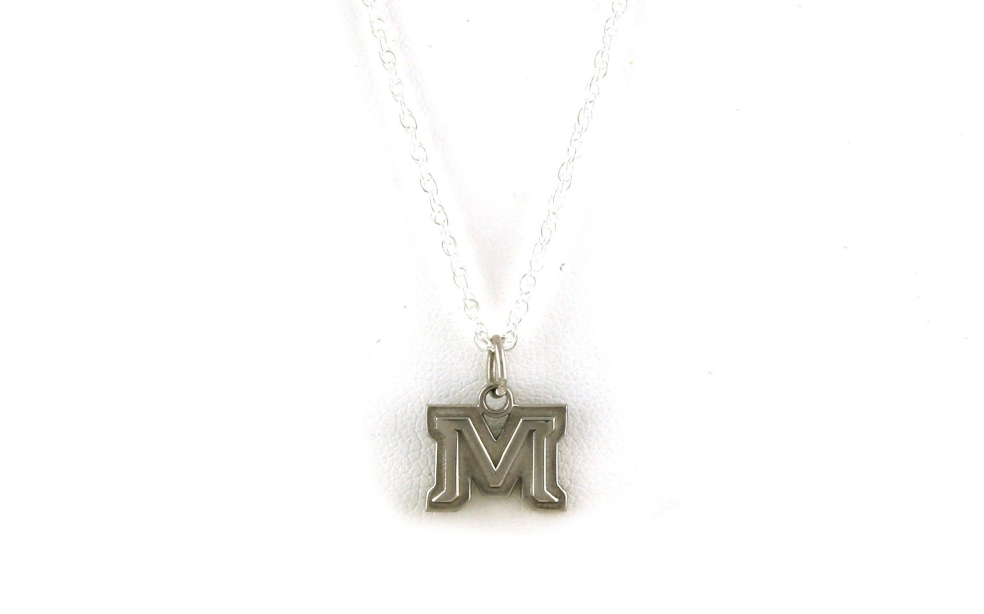 Montana State University M Logo Necklace in Sterling Silver