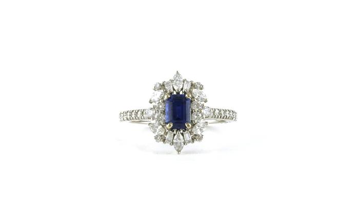 content/products/Montana Yogo Sapphire Ring with Cluster Diamond Halo in White Gold (1.16cts TWT)