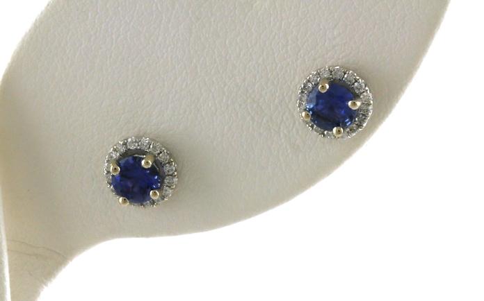 content/products/Round Montana Yogo Sapphire with Diamond Halo Stud Earrings (0.65cts TWT)