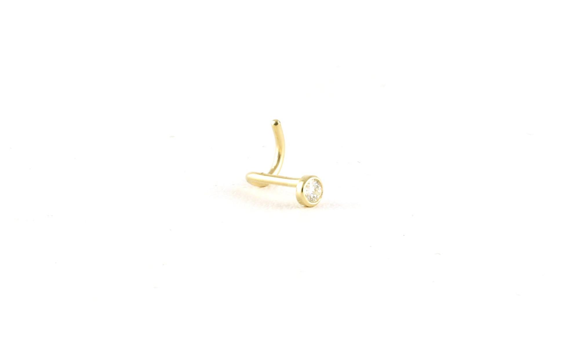 Bezel-set Diamond Nose Ring in Yellow Gold (0.03cts TWT)