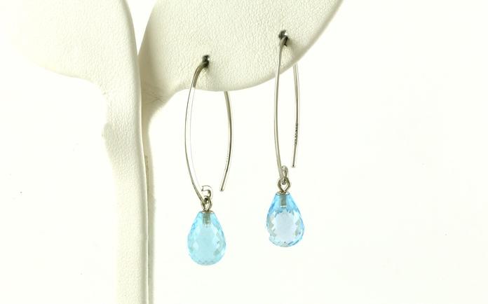 content/products/Sweep-Style Briolette Blue Topaz Dangle Earrings in White Gold