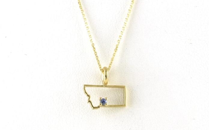 content/products/Small State of Montana Outline Necklace with Montana Yogo Sapphire in Yellow Gold (0.01cts TWT)