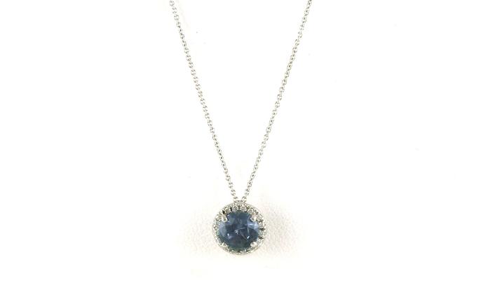 content/products/Montana Sapphire Necklace with Diamond Halo in White Gold (1.36cts TWT)
