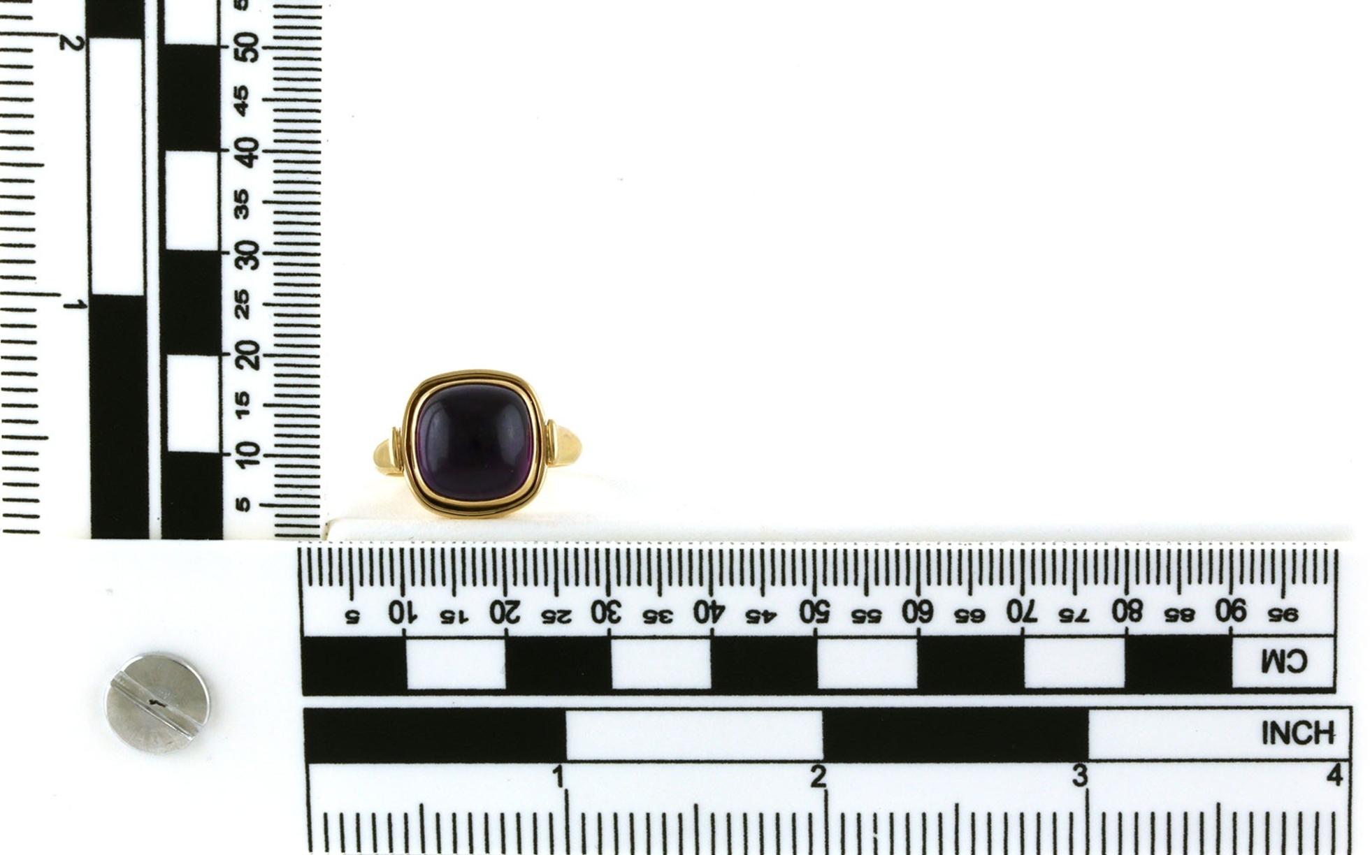 Estate Piece: Bezel-set Amethyst Ring in Yellow Gold scale