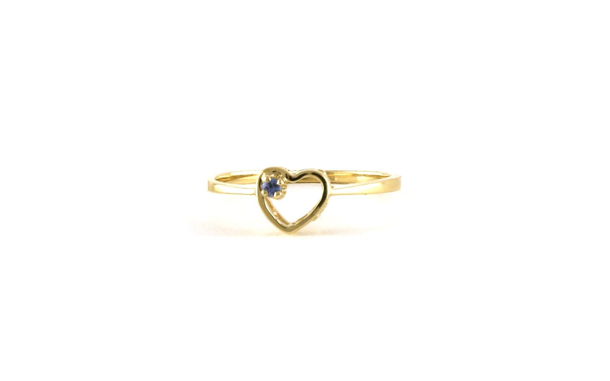 Montana Yogo Sapphire Heart Ring in Yellow Gold (0.03cts)