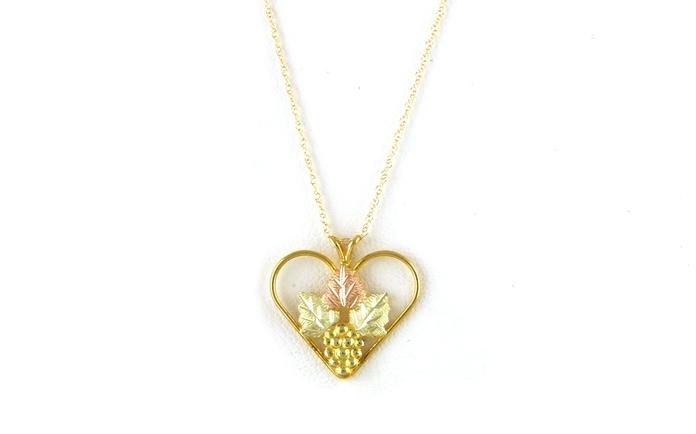 content/products/Estate Piece: Heart with Grape Cluster Necklace in Tri-tone Black Hills Gold 