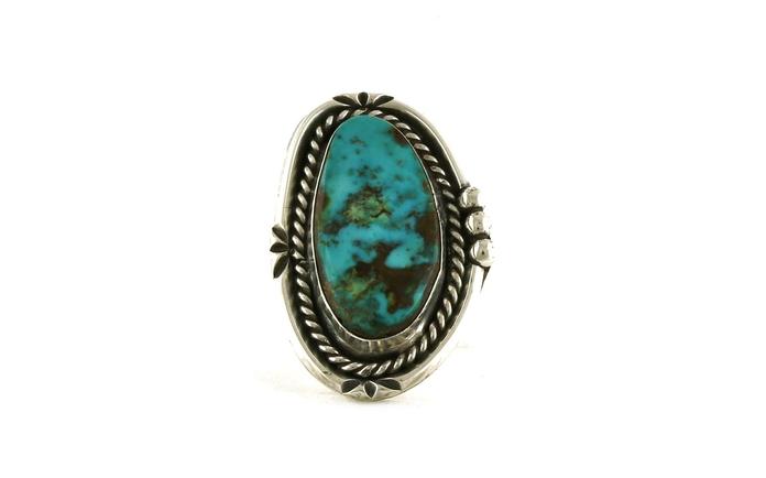 content/products/Estate Piece: Rope Style Bezel Turquoise Ring in Sterling Silver