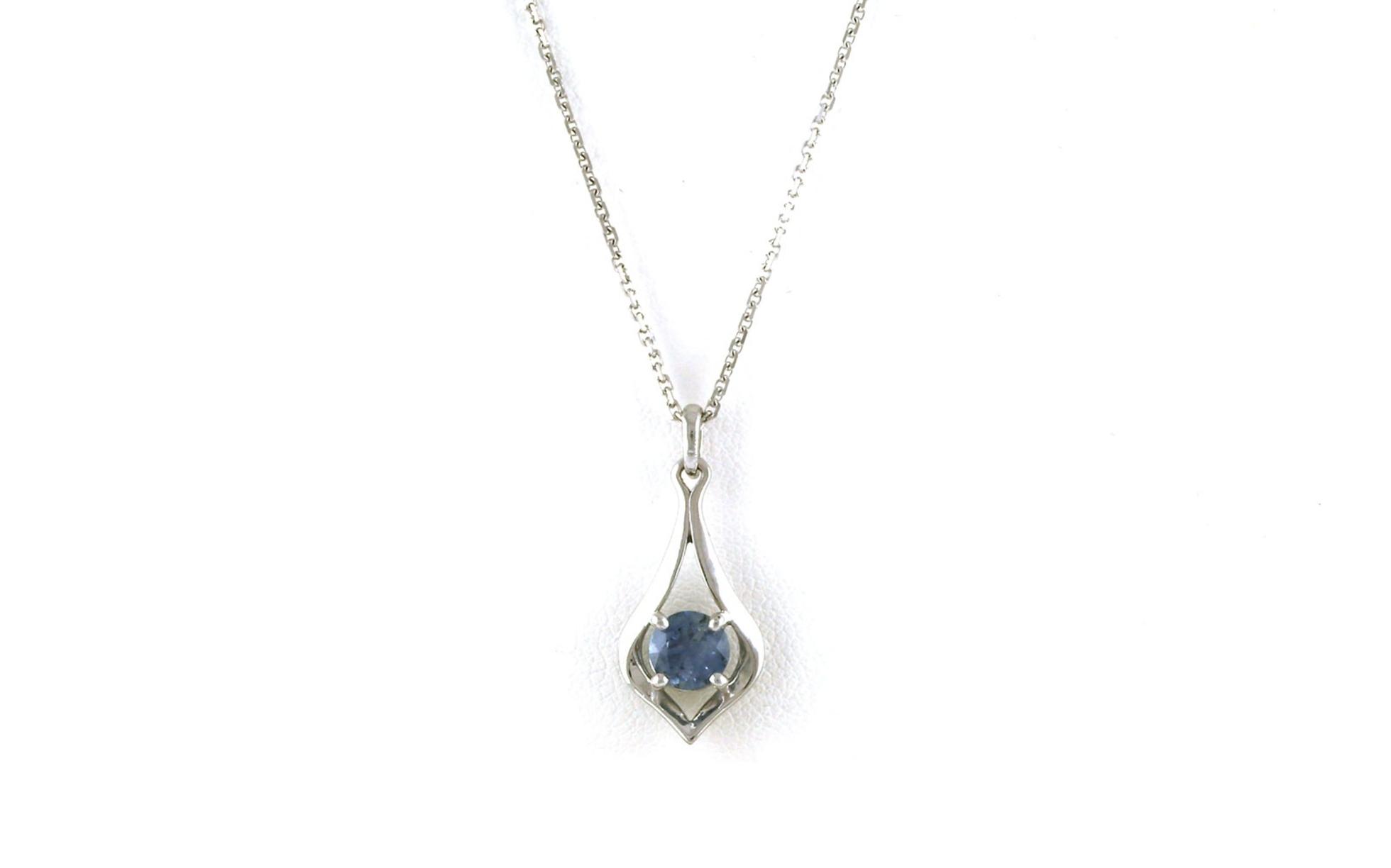 Teardrop Montana Sapphire Necklace White Gold (0.75ct)