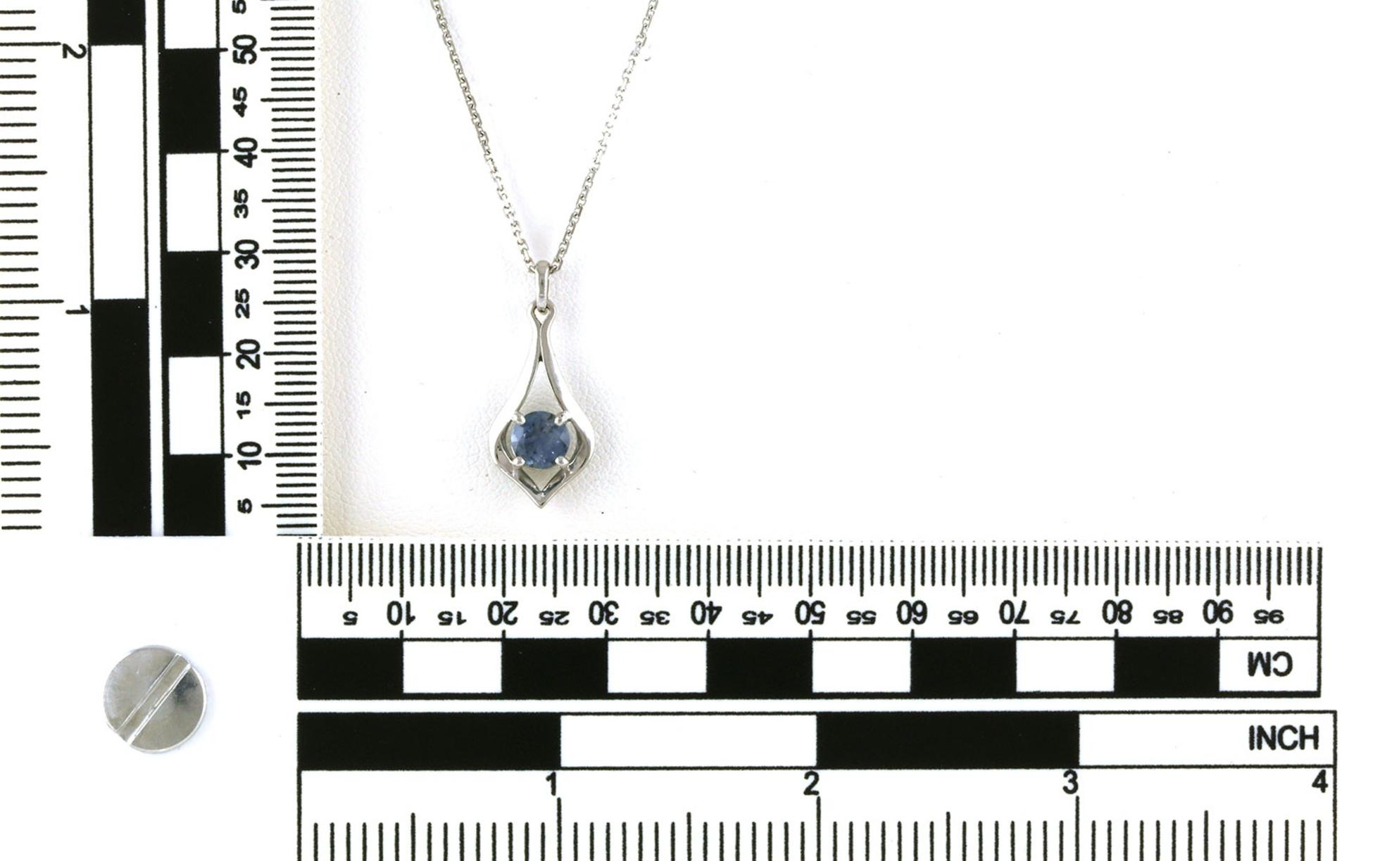 Teardrop Montana Sapphire Necklace White Gold (0.75ct) scale