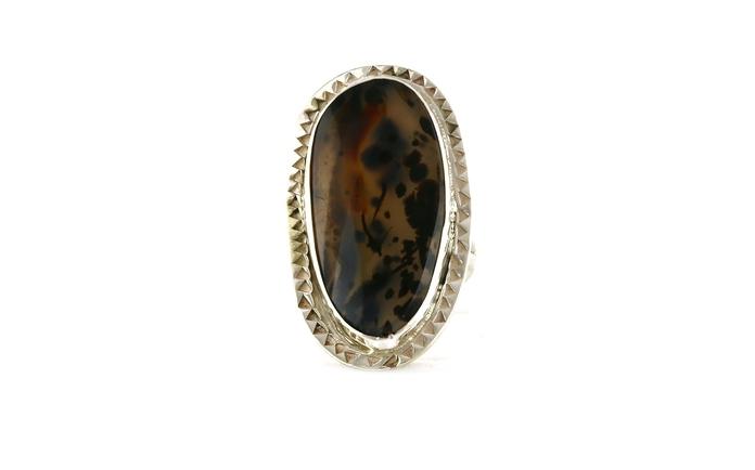 content/products/Estate Piece: Large Agate Cocktail Ring in Sterling Silver