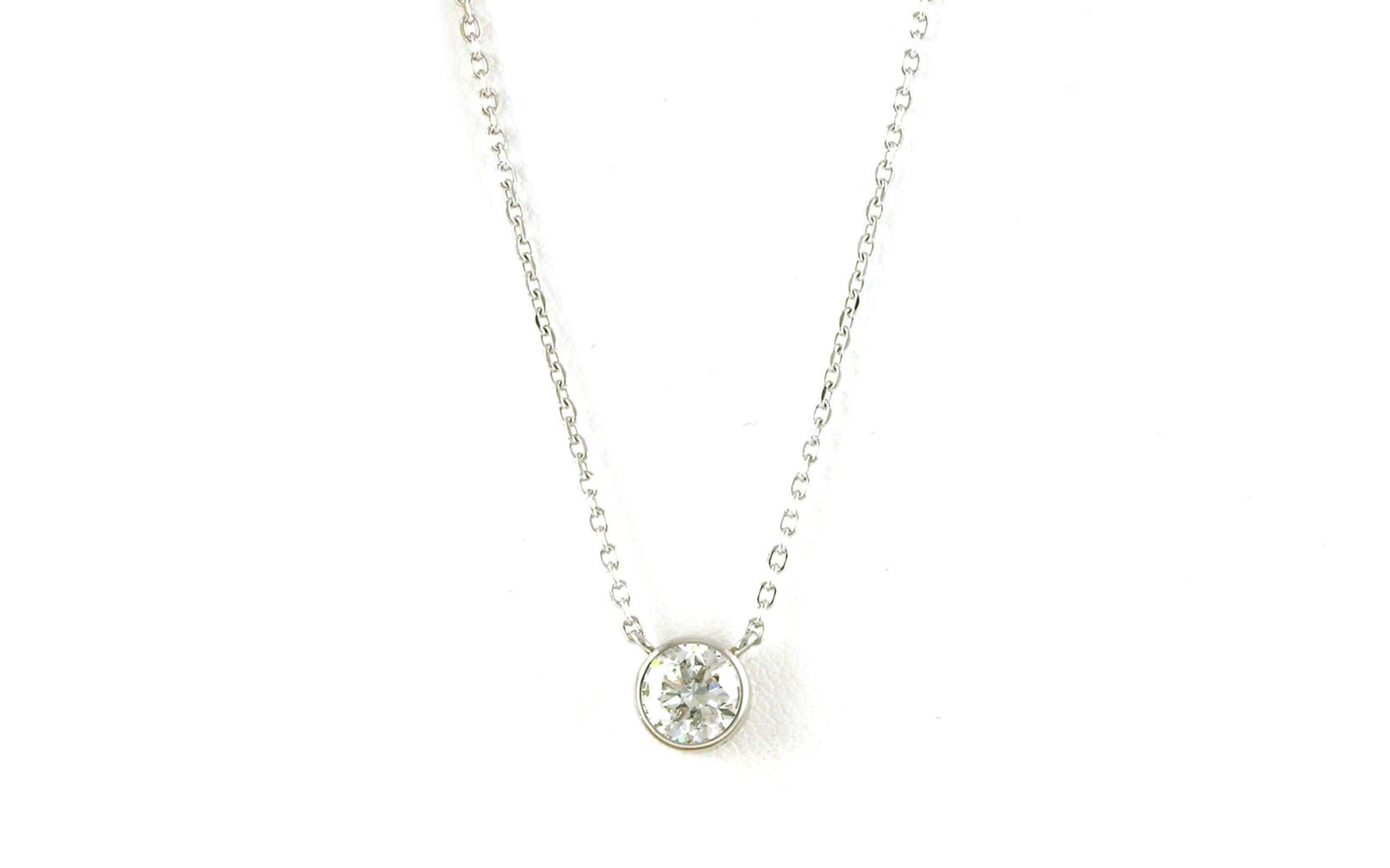 Bezel-set Diamond Split Chain Necklace in White Gold (1.25cts TWT)