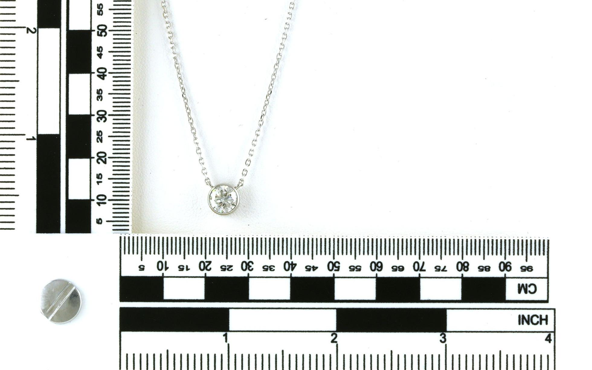 Bezel-set Diamond Split Chain Necklace in White Gold (1.25cts TWT) scale