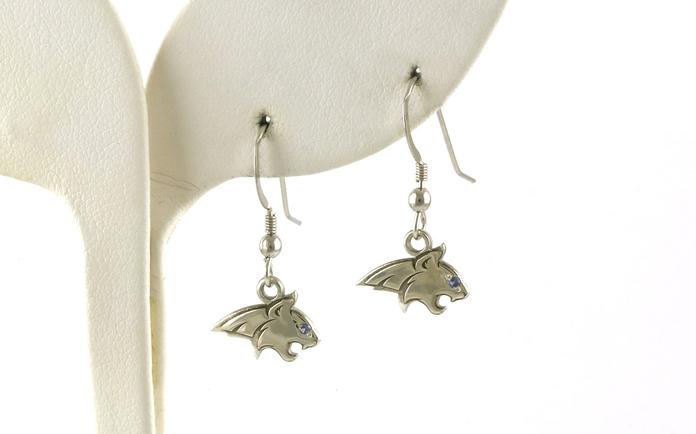 content/products/Montana State University Official Bobcat Logo French Hook Earrings in Sterling Silver (0.04cts TWT)