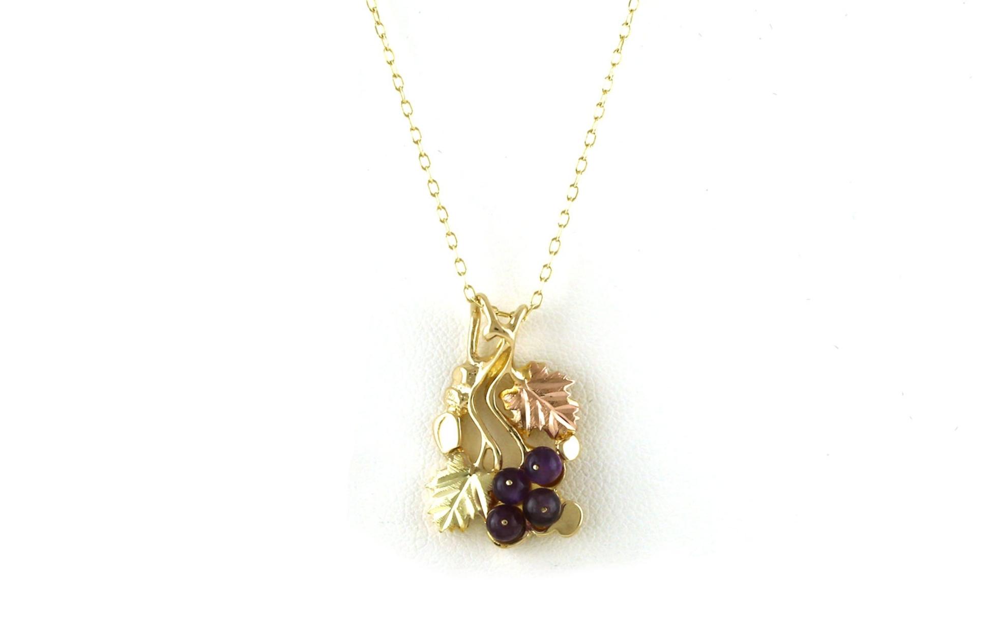 Estate Piece: Amethyst Grape Vine Necklace in Two-tone Black Hills Gold