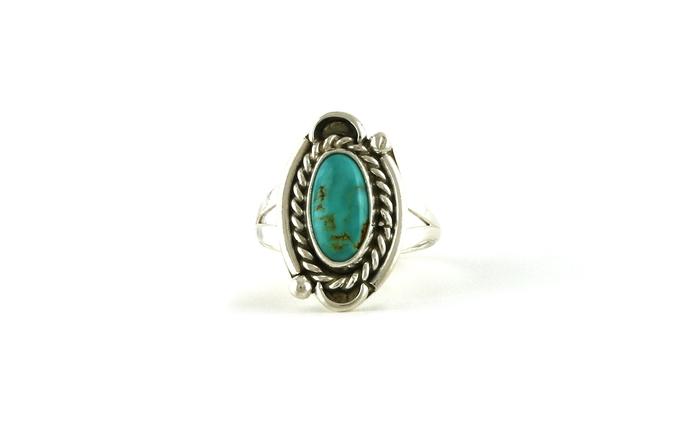 content/products/Estate Piece: Rope Detail Bezel-set Turquoise Ring in Sterling Silver