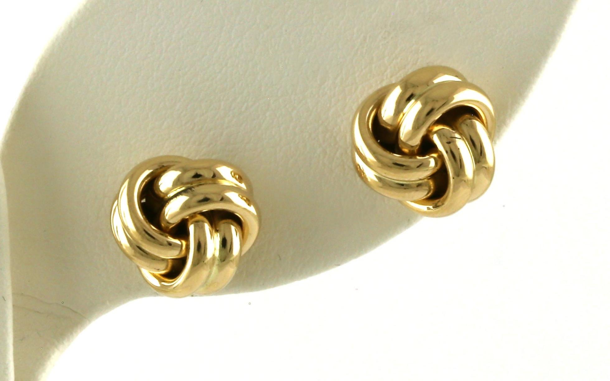 Estate Piece: Love Knot Style Stud Earrings in Yellow Gold