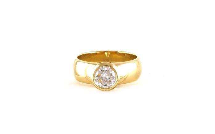 content/products/Wide Band Bezel-set Diamond Engagement Ring in Yellow Gold (0.99cts)