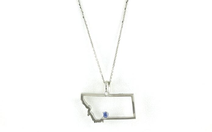 content/products/State of Montana Outline Necklace with Montana Yogo Sapphire in White Gold (0.05cts)
