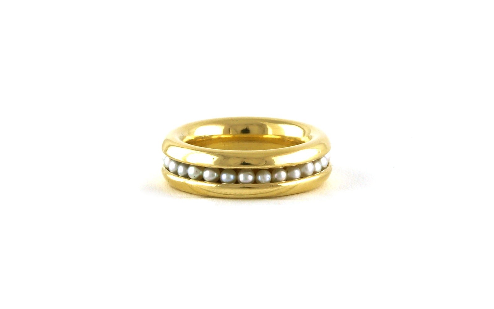 Estate Piece: Channel-set Seed Pearl Eternity Ring in Yellow Gold