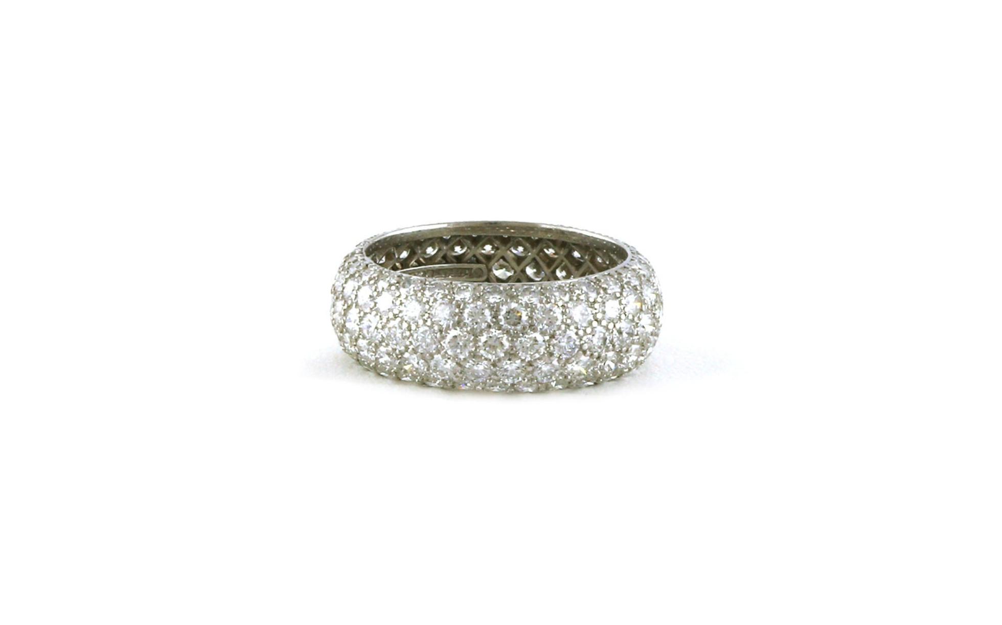 Estate Piece: Tiffany and Co. Wide Bombe-style Pave Diamond Eternity Band in Platinum (3.50cts TWT)